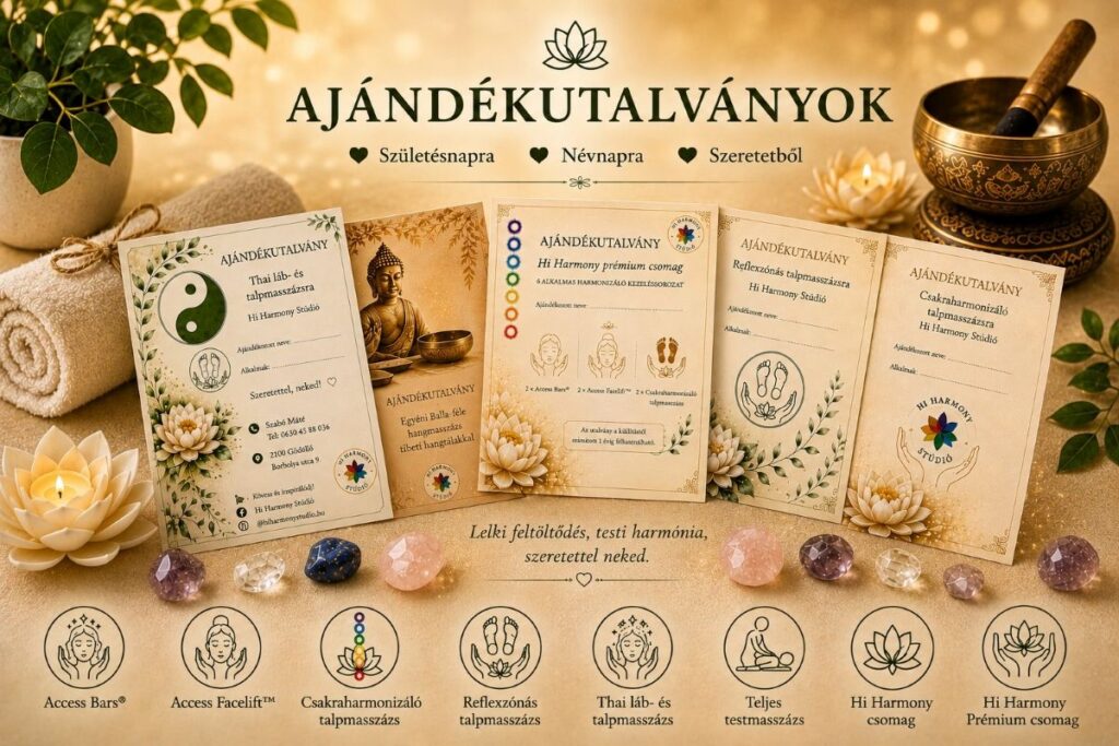 Egyedi ajándékutalványok születésnapra, névnapra és évfordulóra, Hi Harmony Stúdió Gödöllő